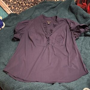 INC International Concepts Rich Navy Blouse